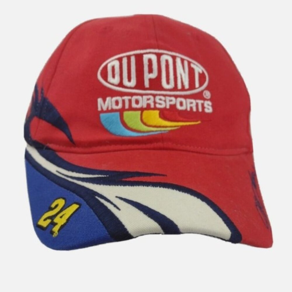 NASCAR, Jeff Gordon, Red #24, Du Pont Motorsports Ball Cap Racing Speedway Sport